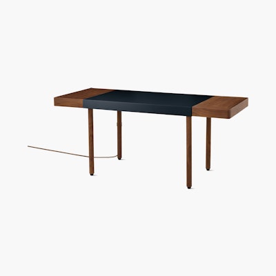 Leatherwrap Sit-to-Stand Desk, 2 Drawer